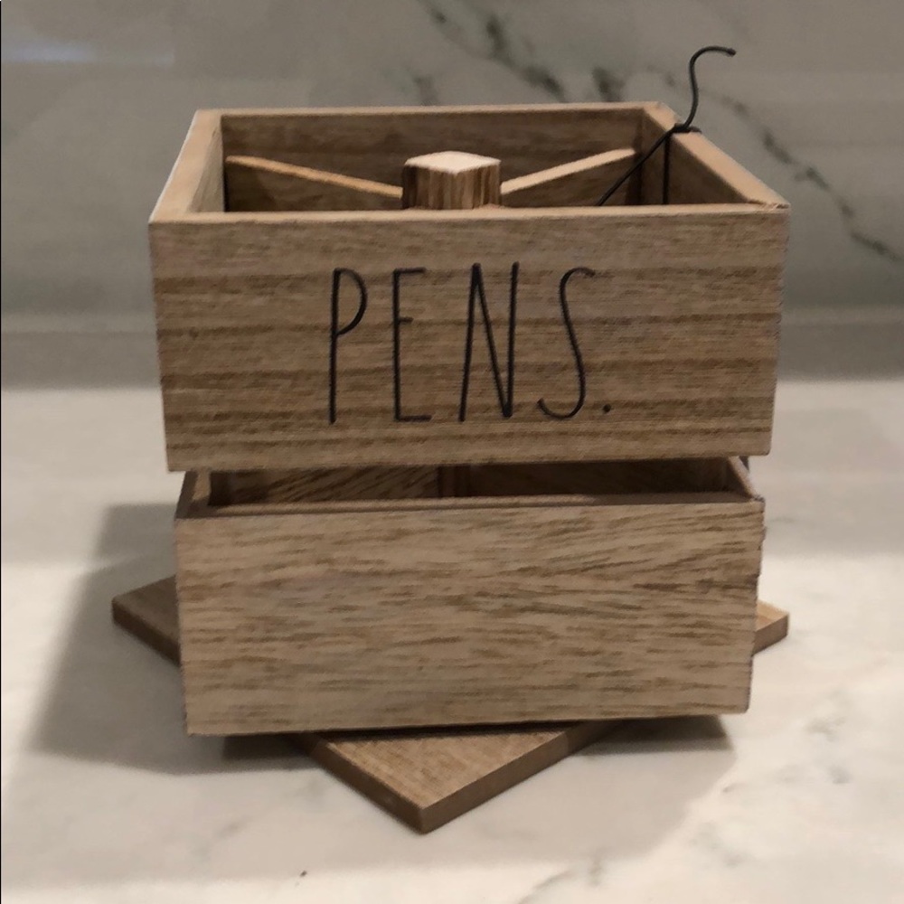 Rae Dunn wooden pencil/ pen organizer